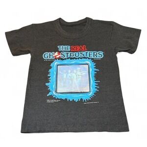 Vintage 1988 Real Ghostbusters Hologram Cereal Promo Kids T-Shirt 4/5 Retro